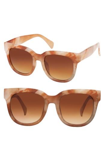 Women's Perverse Roman 50mm Gradient Lens Sunglasses - White/ Brown