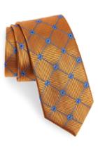 Men's Nordstrom Men's Shop Windowpane Silk Tie, Size - Orange