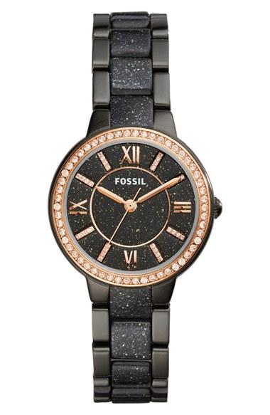 Women's Fossil Virginia Crystal Bracelet Watch, 30mm