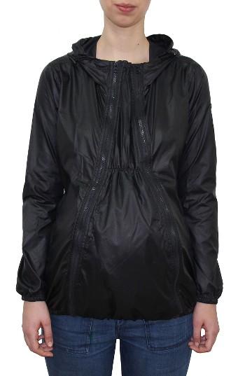 Women's Modern Eternity Waterproof Convertible Maternity Windbreaker - Black
