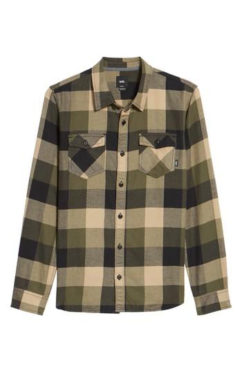 Men's Vans Trim Fit Check Flannel Woven Shirt - Green