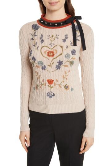 Women's Red Valentino Printed Wool & Angora Blend Sweater