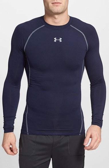 Men's Under Armour Heatgear Compression Fit Long Sleeve T-shirt - Blue