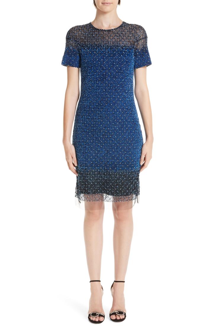 Women's Pamella Roland Signature Sequin Cocktail Dress - Blue