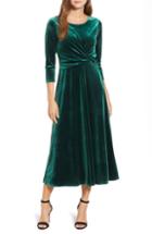 Women's Chaus Velvet Midi Dress - Green