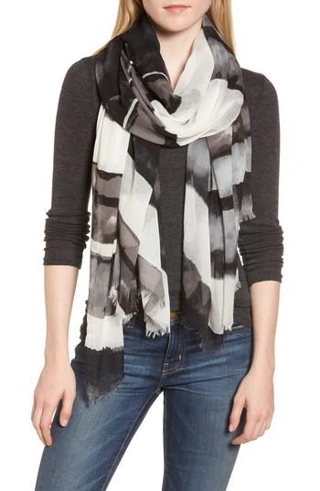 Women's Nordstrom Print Modal & Silk Scarf, Size - Black