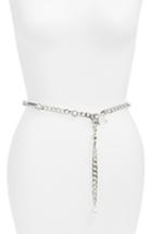 Women's Kate Spade New York Imitation Pearl Bow Chain Belt - Silver