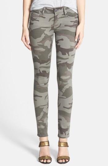 Women's True Religion Brand Jeans Casey Print Super Skinny Jeans - Green