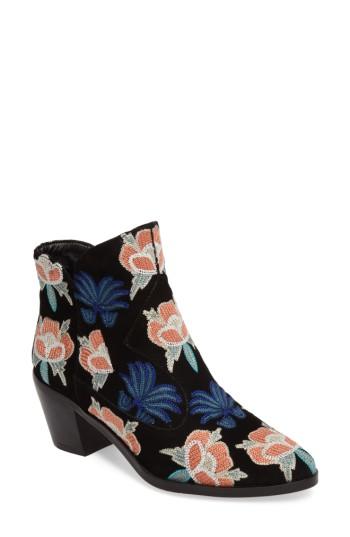 Women's Rebecca Minkoff Lulu Too Flower Embroidered Bootie .5 M - Black