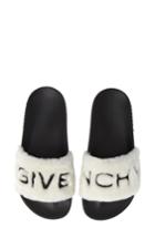 Women's Givenchy Logo Genuine Shearling Slide Sandal Us / 35eu - White