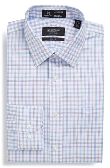 Men's Nordstrom Men's Shop Smartcare(tm) Wrinkle Free Trim Fit Check Dress Shirt