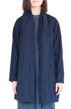 Women's Simple By Trista Draped Gabardine Coat - Blue