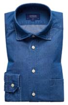 Men's Eton Slim Fit Chambray Shirt - Blue