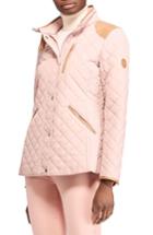 Women's Lauren Ralph Lauren Faux Leather Trim Quilted Jacket - Pink