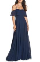 Women's Hayley Paige Occasions Chiffon Cold Shoulder Gown - Blue