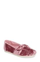 Women's Toms Bow Velvet Slip-on .5 M - Pink