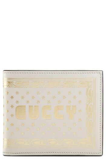 Men's Gucci Guccy Print Leather Wallet - Yellow