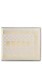 Men's Gucci Guccy Print Leather Wallet - Yellow