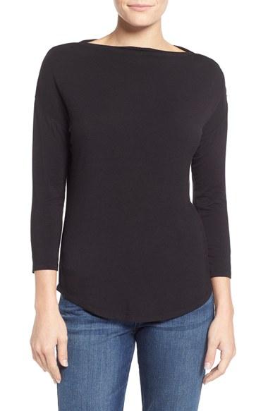 Women's Halogen Bateau Neck Top - Black