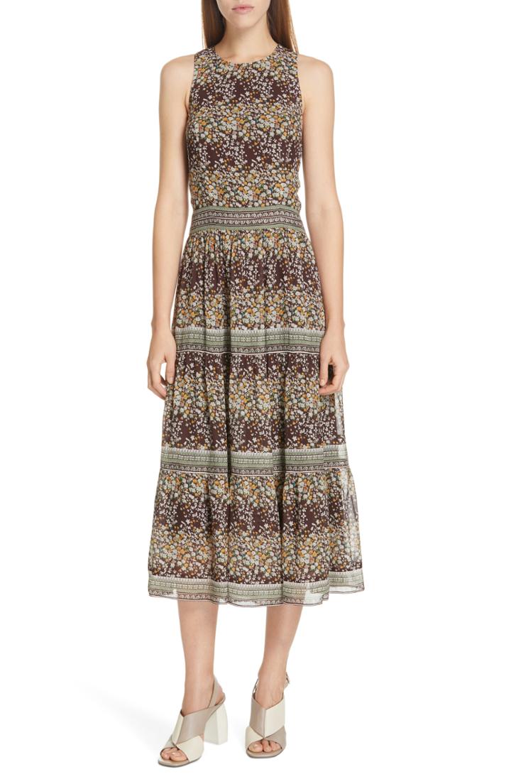 Women's Sea Maya Floral Print Midi Dress - Brown