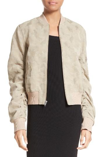 Women's A.l.c. Andrew Brocade Bomber Jacket - Beige