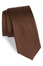 Men's The Tie Bar Solid Silk Tie, Size - Brown