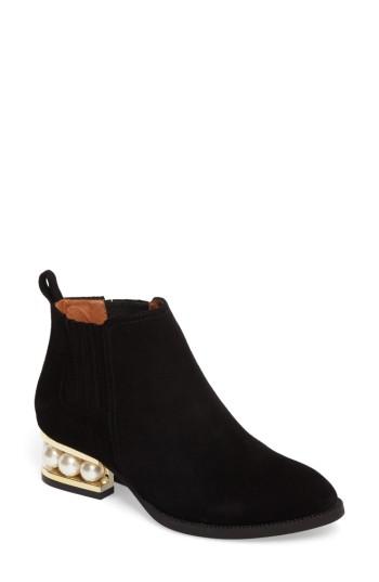 Women's Jeffrey Campbell Metcalf Almond Toe Bootie .5 M - Black