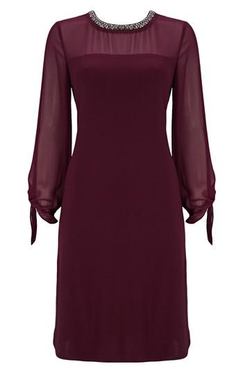 Women's Wallis Tie Sleeve Embellished Neck Dress Us / 16 Uk - Pink