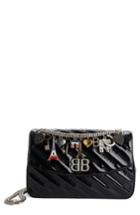 Balenciaga Medium Bb Round Logo Charm Crossbody Bag - Black
