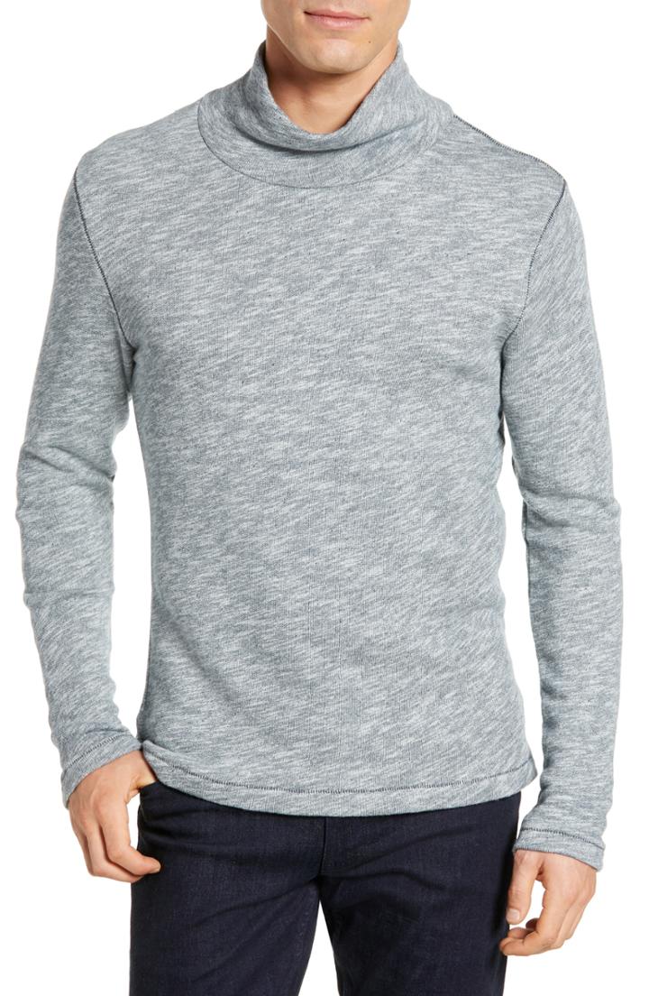 Men's Robert Barakett Elias Funnel Neck Sweater - Blue
