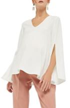 Women's Topshop Split Sleeve Maternity Blouse Us (fits Like 0-2) - Ivory