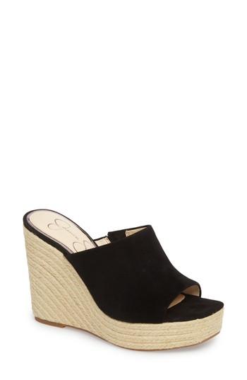 Women's Jessica Simpson Sirella Platform Wedge Slide Sandal M - Black