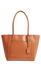 Lodis Medium Margaret Leather Tote With Zip Pouch - Brown