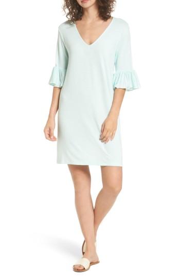 Women's Cotton Emporium Flare Sleeve Stripe Dress - Blue/green