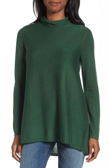 Women's Eileen Fisher Scrunch Turtleneck Sweater, Size - Green