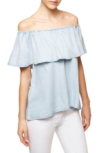 Women's Sanctuary Misha Ruffle Off The Shoulder Top - Blue
