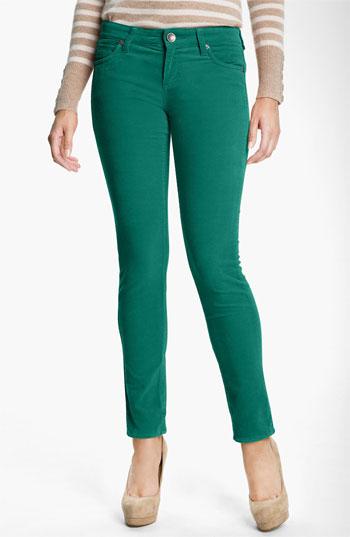 Kut From The Kloth 'diana' Skinny Corduroy Pants Womens Green Size 14 14
