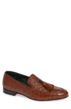 Men's Mezlan Conte Tassel Ostrich Leather Loafer .5 M - Brown