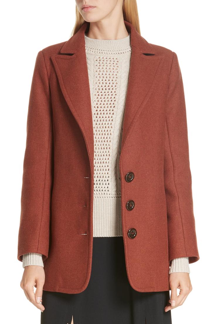 Women's See By Chloe Wool Blend Blazer Us / 34 Fr - Orange