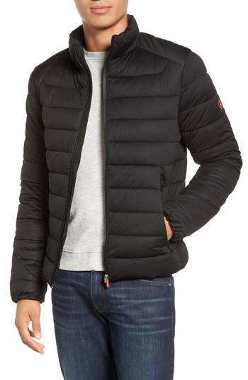 Men's Save The Duck Water Resistant Puffer Jacket - Black