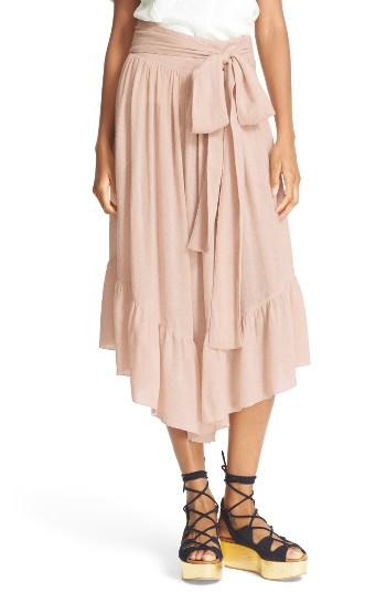 Women's See By Chloe Ruffle Crop Pants Us / 36 Fr - Pink