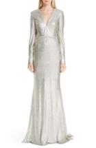 Women's Badgley Mischka Beaded Waist Metallic Gown - Metallic