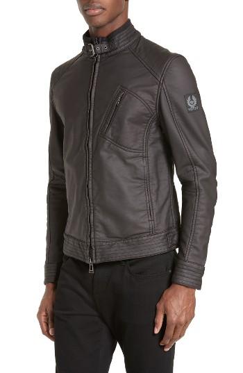 Men's Belstaff 'racer Jersey' Cotton Moto Jacket Eu - Black
