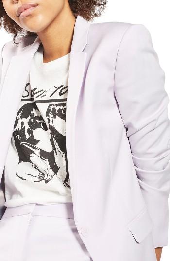 Women's Topshop Tailored Suit Jacket Us (fits Like 0) - Purple