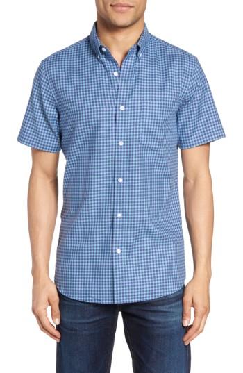 Men's Nordstrom Men's Shop Slim Fit Check Sport Shirt, Size - Blue/green