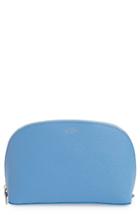 Smythson Medium Leather Cosmetics Case, Size - Nile Blue