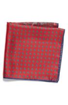 Men's Nordstrom Men's Shop Four Panel Silk Pocket Square, Size - Red