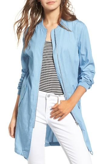 Women's Elodie Long Chambray Bomber Jacket