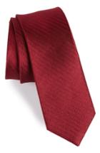 Men's The Tie Bar Sound Wave Herringbone Silk Tie, Size - Burgundy