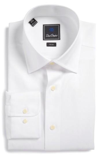 Men's David Donahue Trim Fit Solid Dress Shirt - 32/33 - White